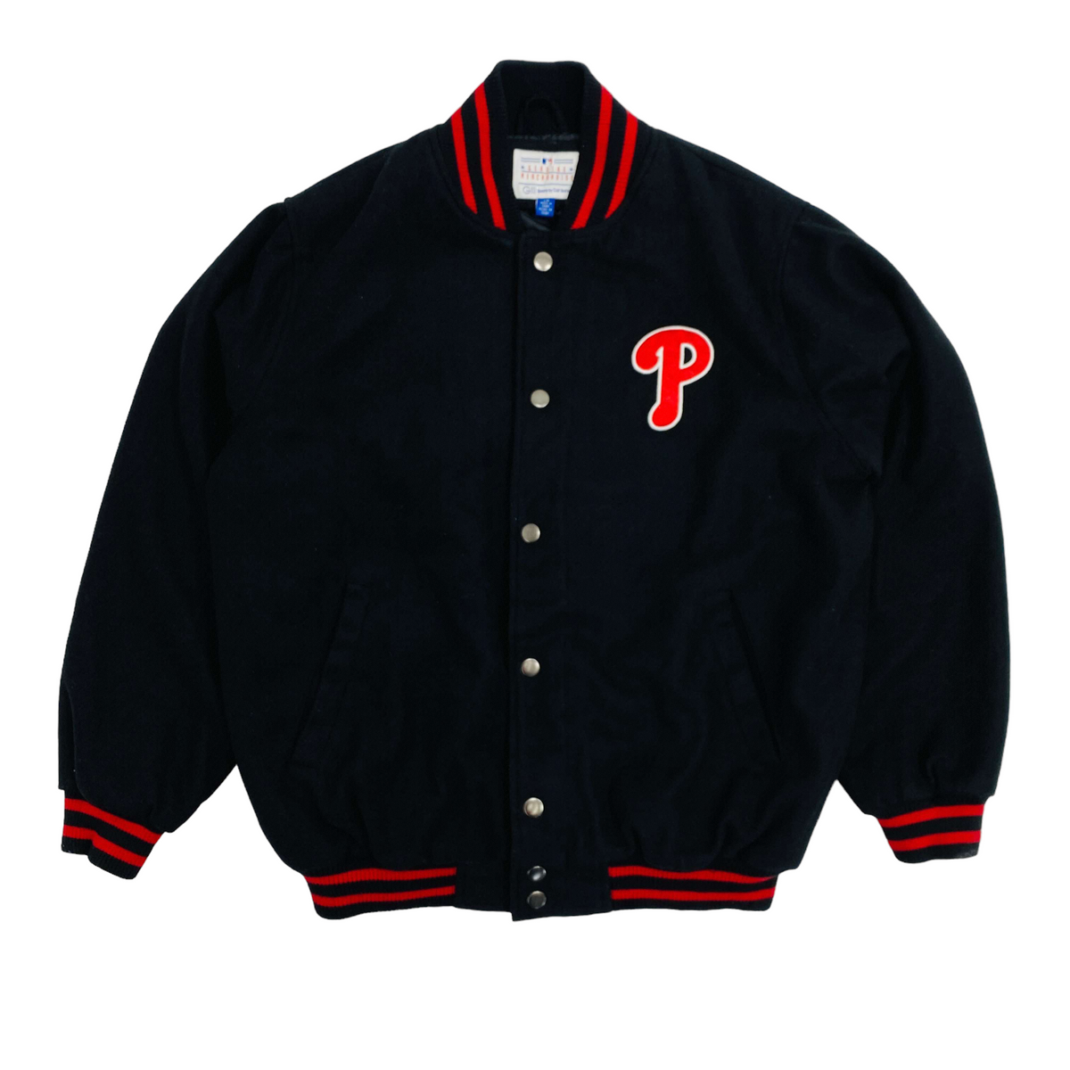 White and Burgundy Philadelphia Phillies Varsity Jacket - Jackets