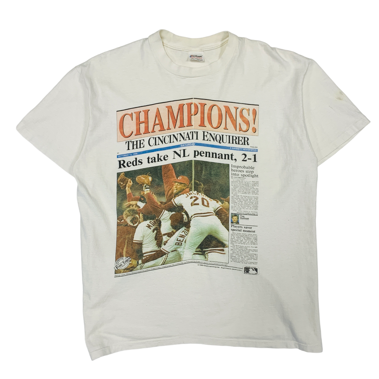 Vintage t Shirt Cincinnati REDS 1990 Western Division Champs