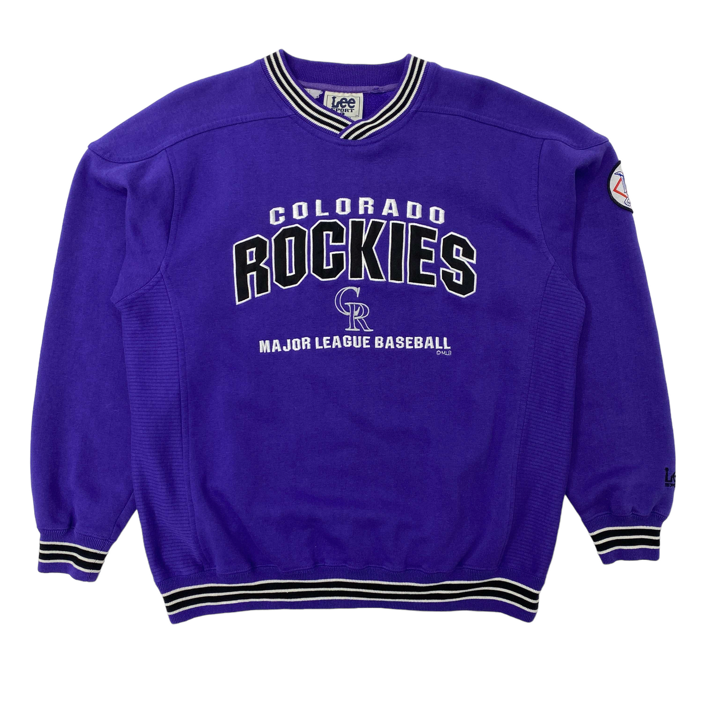 Vintage Lee Sport Colorado Rockies MLB Football Style 90s White/Purple  Jersey L