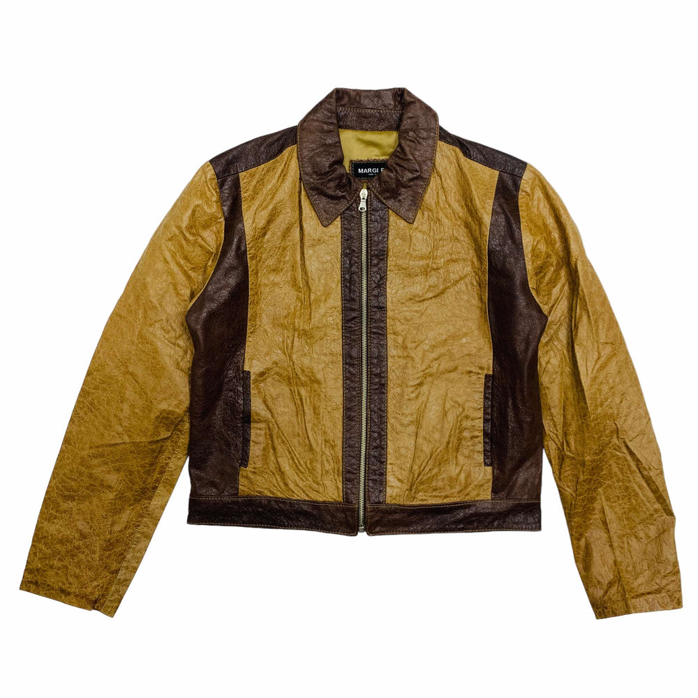 Collared Leather Jacket - Medium
