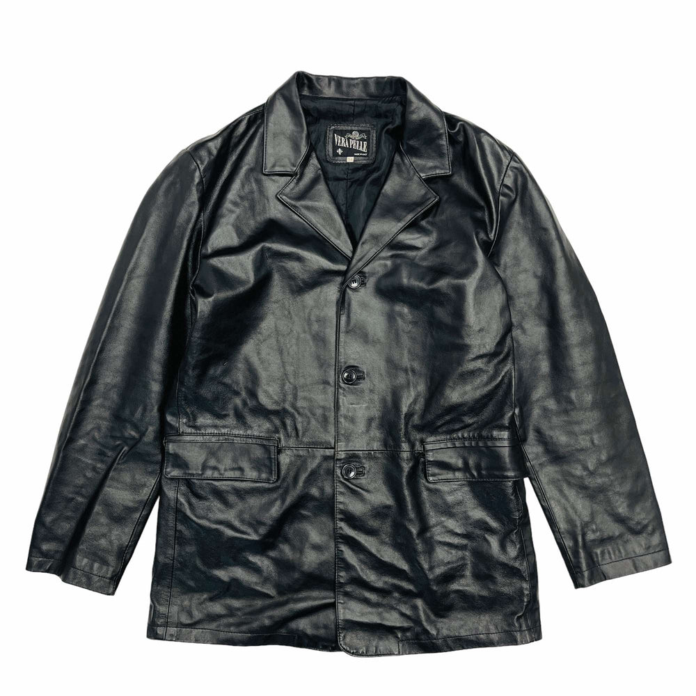 Collared Leather Jacket - Large