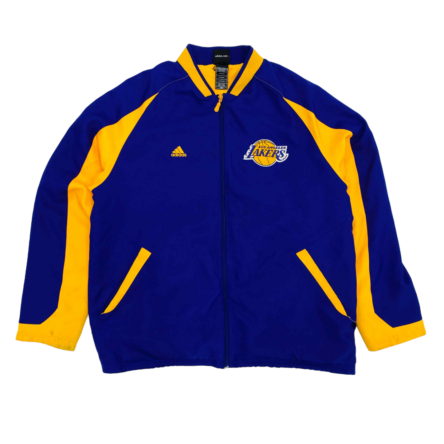 Official NBA LA Lakers Zip Track Jacket Hoodie Warm Up Men's Sz S Vintage