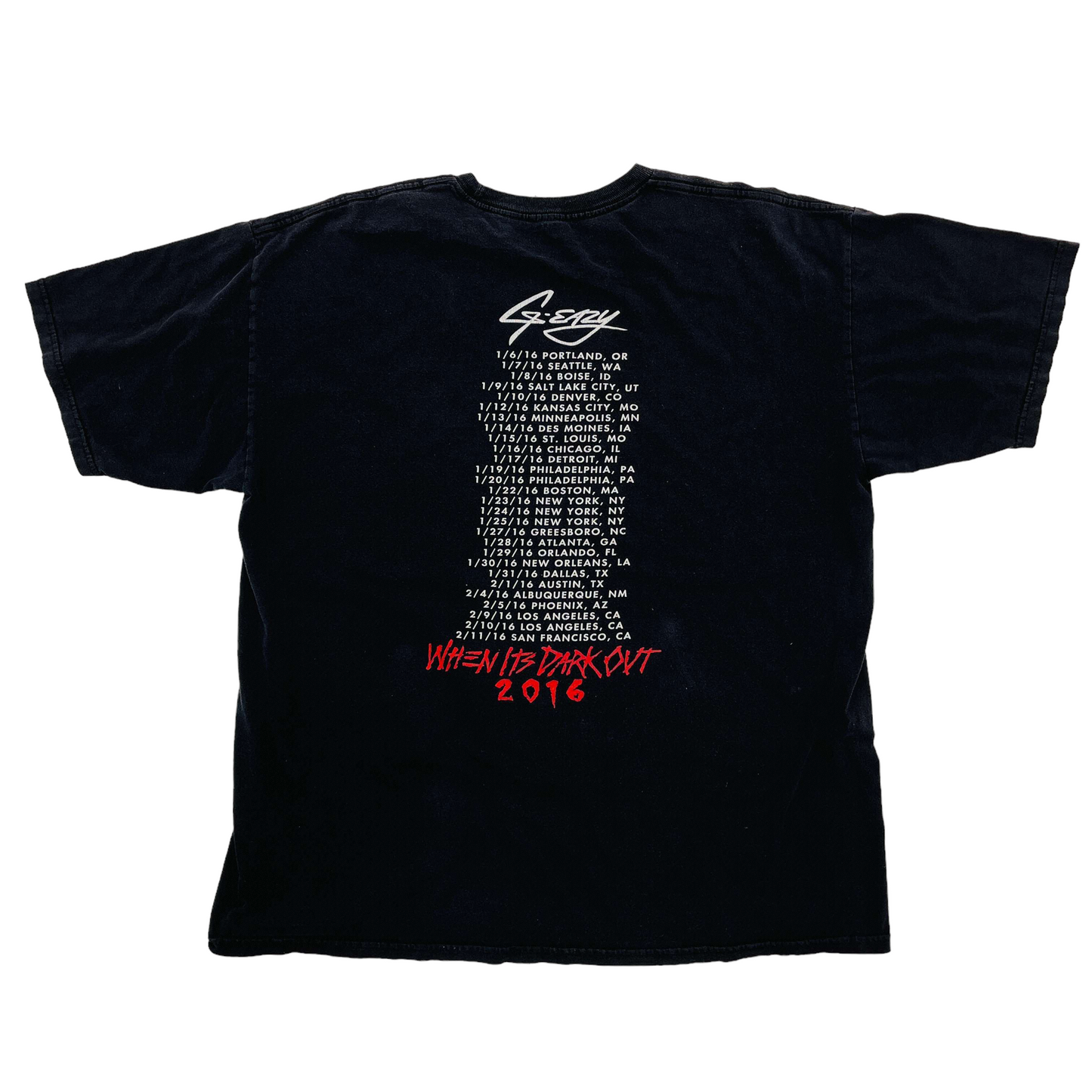 
                  
                    G-Eazy When its Dark Out Tour T-Shirt - Black
                  
                