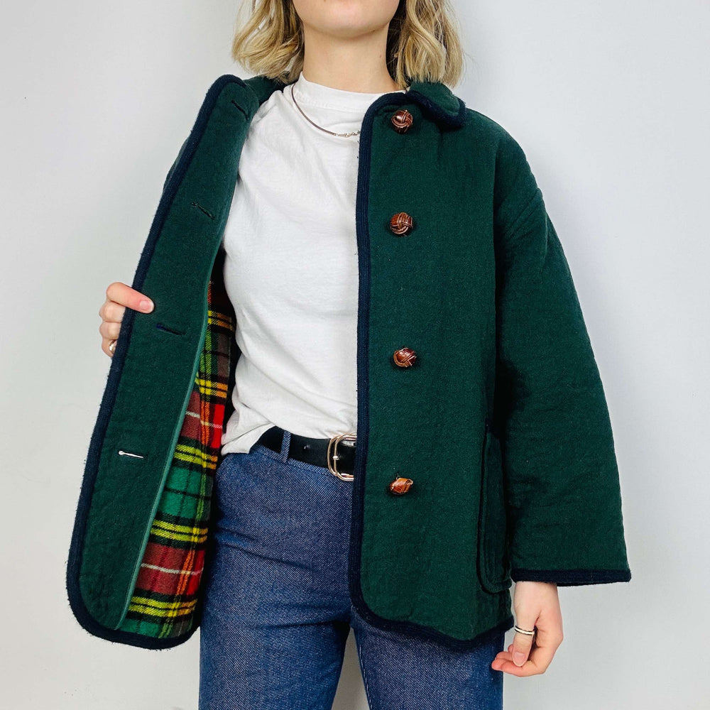 
                  
                    RARE Ladies Burberry Wool Duffle Blanket Jacket - Medium
                  
                