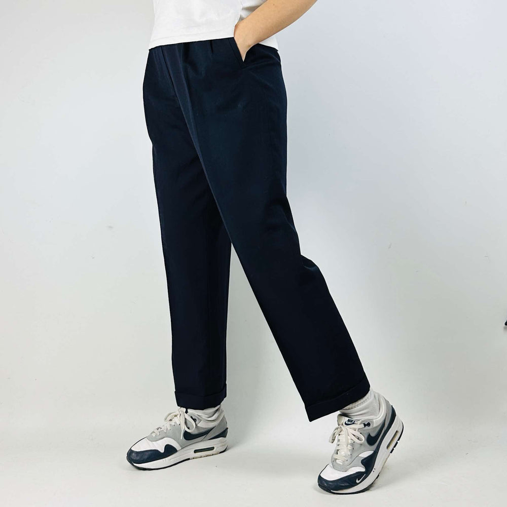 Ladies Vintage Relaxed Wool Tailored Trousers - W27 L28