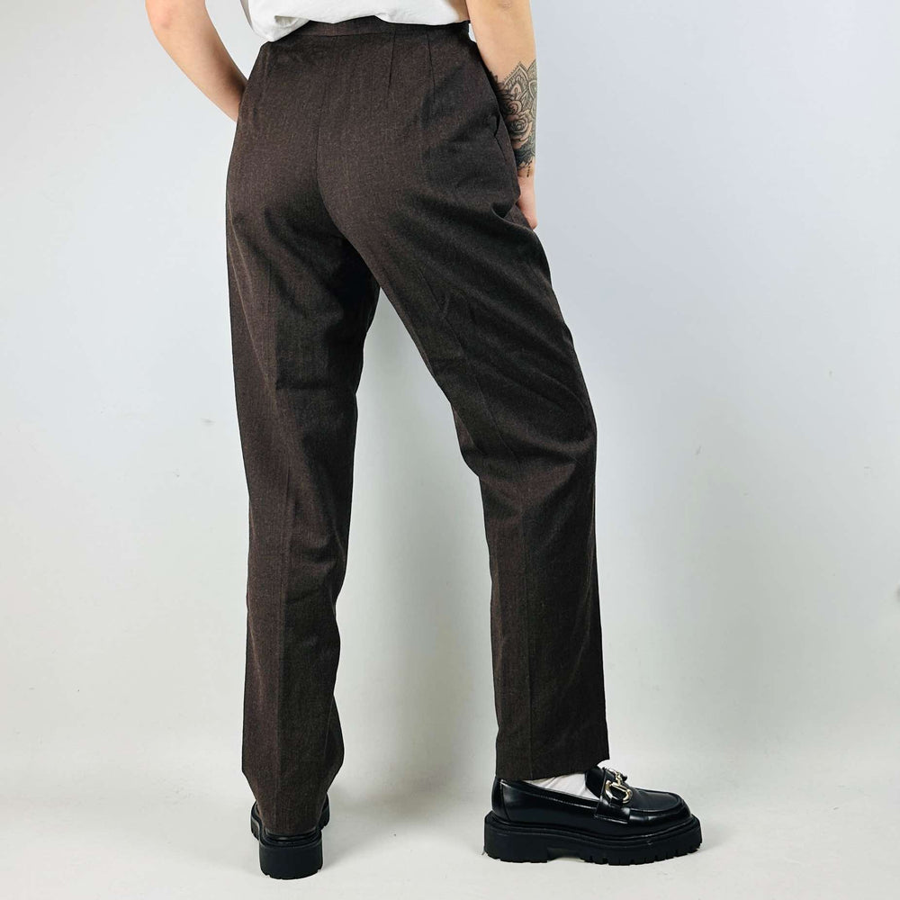 
                  
                    Ladies Brown Wool Blend Woven Relaxed Trouser - W28 L31
                  
                