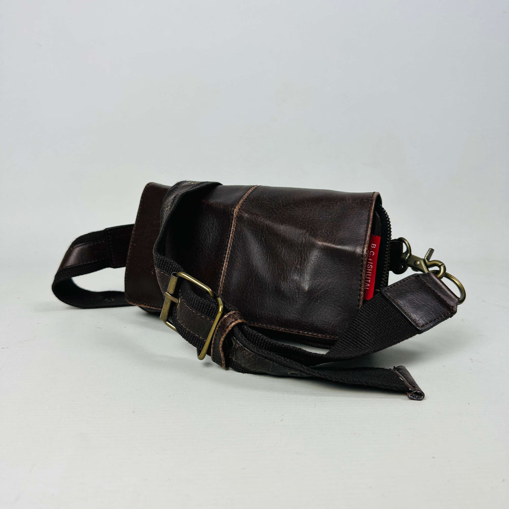 Vegan Leather Brown Belt Bag